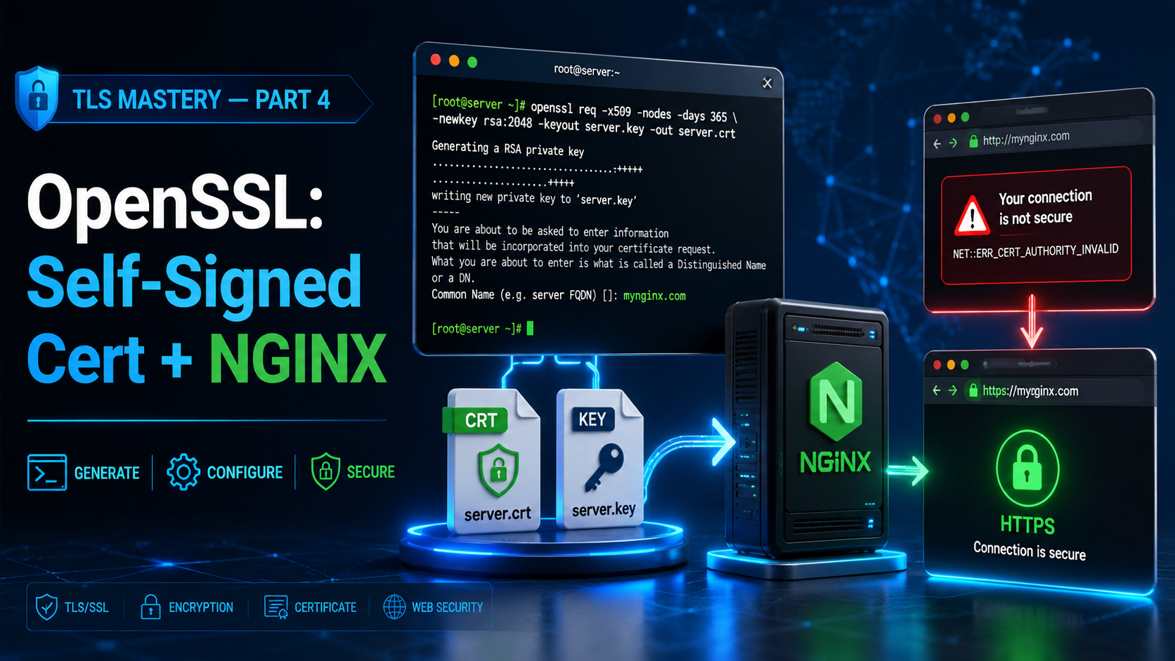 TLS Mastery — Part 4: Hands-On OpenSSL — Self-Signed Cert + nginx